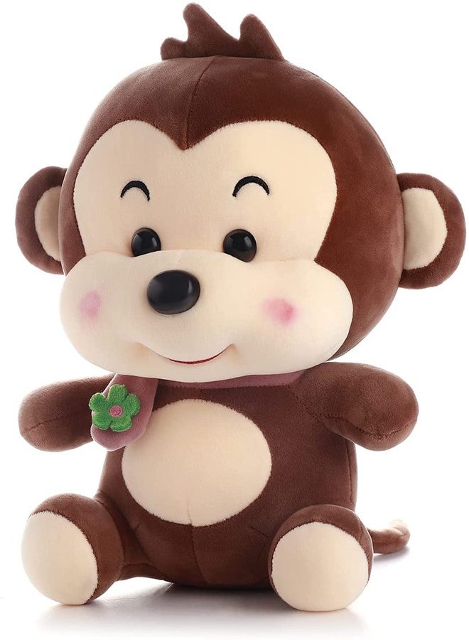 Tickles Stuffed Plush Animal Muffler Monkey Toy (Color: Brown Size:25 Cm) - Image 3